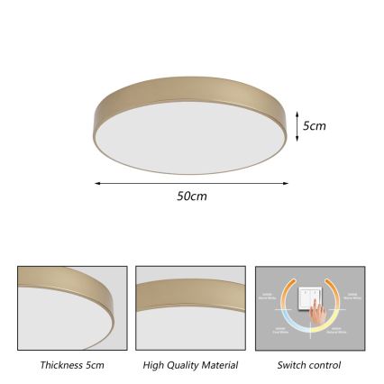 BRILAGI - POOL LED Ceiling Light LED/60W/230V 3000/4000/6000K Ø 50 cm Gold