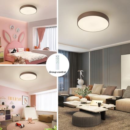 Brilagi - POOL Dimmable LED Ceiling Light 48W/230V 3000-6000K Ø 40 cm Brown + Remote Control