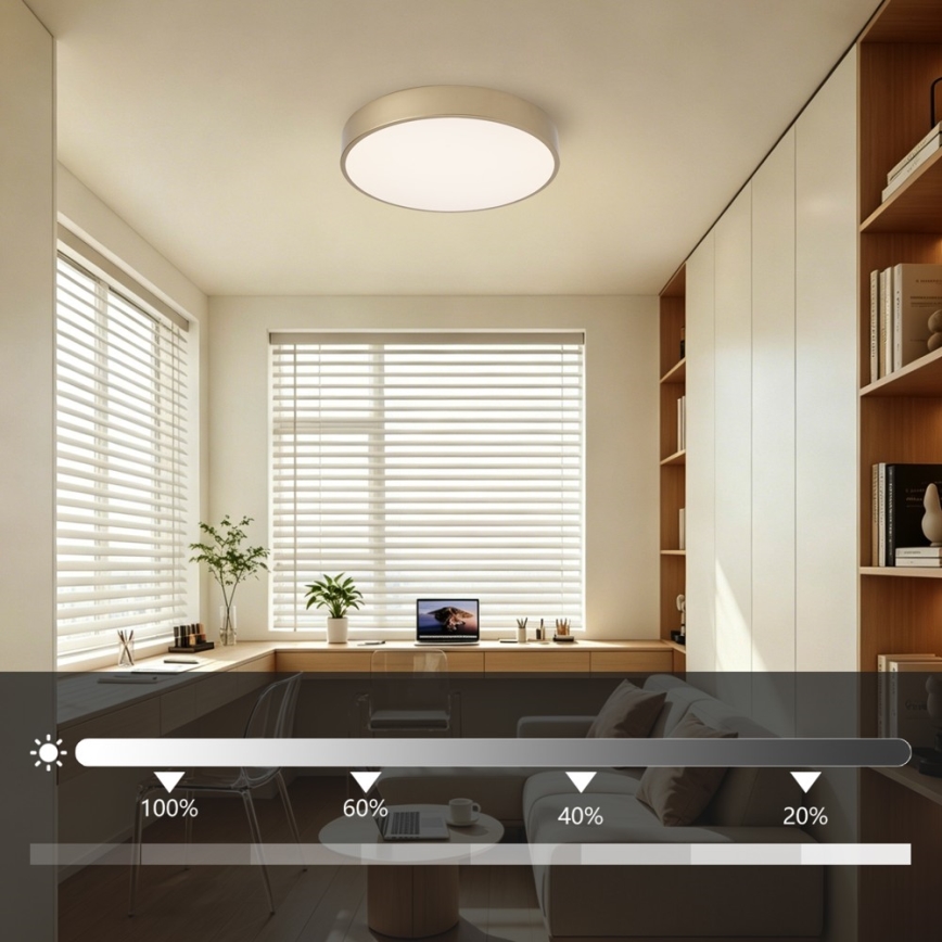 BRILAGI - Dimmable LED Ceiling Light POOL LED/48W/230V 3000-6000K Ø 40 cm Gold + Remote Control