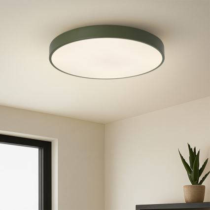 Brilagi - LED Dimmable Ceiling Light POOL LED/60W/230V 3000-6000K 50 cm diameter green + remote control