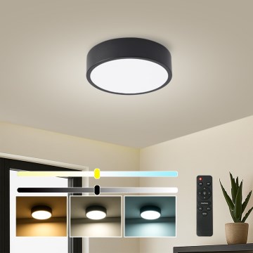 Brilagi - POOL LED Dimmable Ceiling Light LED/18W/230V 3000-6000K 20 cm Black + Remote Control