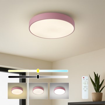 Brilagi - POOL LED Dimmable Ceiling Light LED/36W/230V 3000-6000K Ø 30 cm pink + remote control