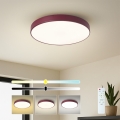 Brilagi - POOL LED Dimmable Ceiling Light LED/48W/230V 3000-6000K Ø 40 cm Burgundy + Remote Control