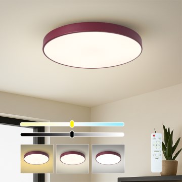 Brilagi - POOL LED Dimmable Ceiling Light LED/60W/230V 3000-6000K Ø 50 cm Burgundy + Remote Control