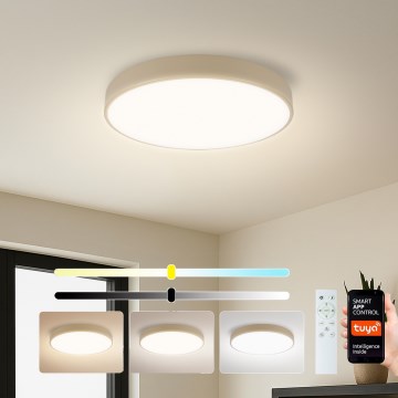 Brilagi - POOL SMART Dimmable LED Ceiling Light LED/48W/230V 3000-6000K Ø 40 cm Tuya Wi-Fi Beige + Remote Control