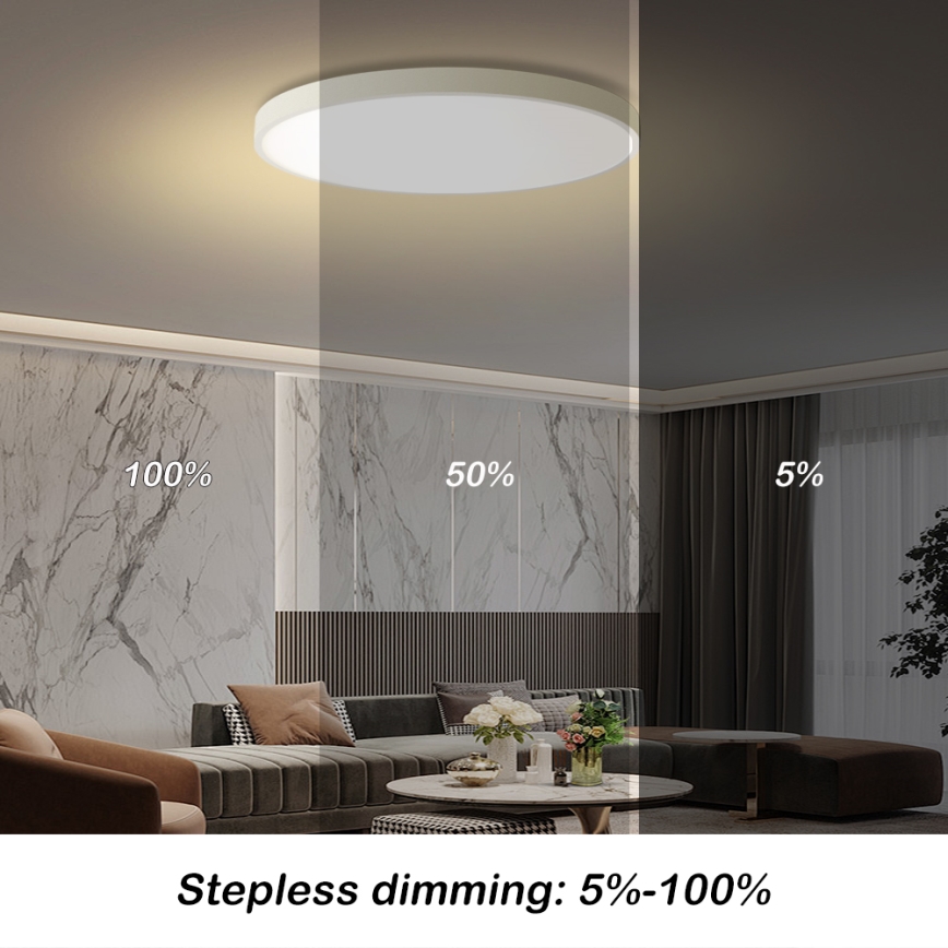 Brilagi - LED Dimmable Ceiling Light POOL SMART LED/100W/230V 3000-6000K Ø 80 cm Wi-Fi Tuya white + remote control