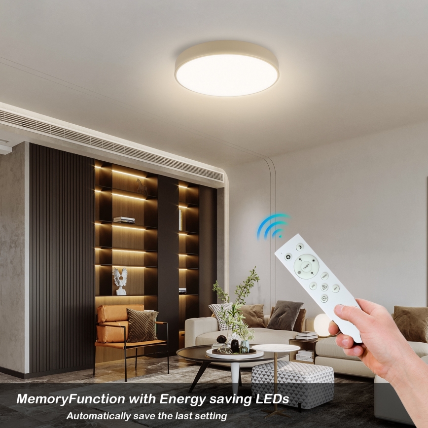 Brilagi - POOL SMART Dimmable LED Ceiling Light LED/48W/230V 3000-6000K Ø 40 cm Tuya Wi-Fi Beige + Remote Control
