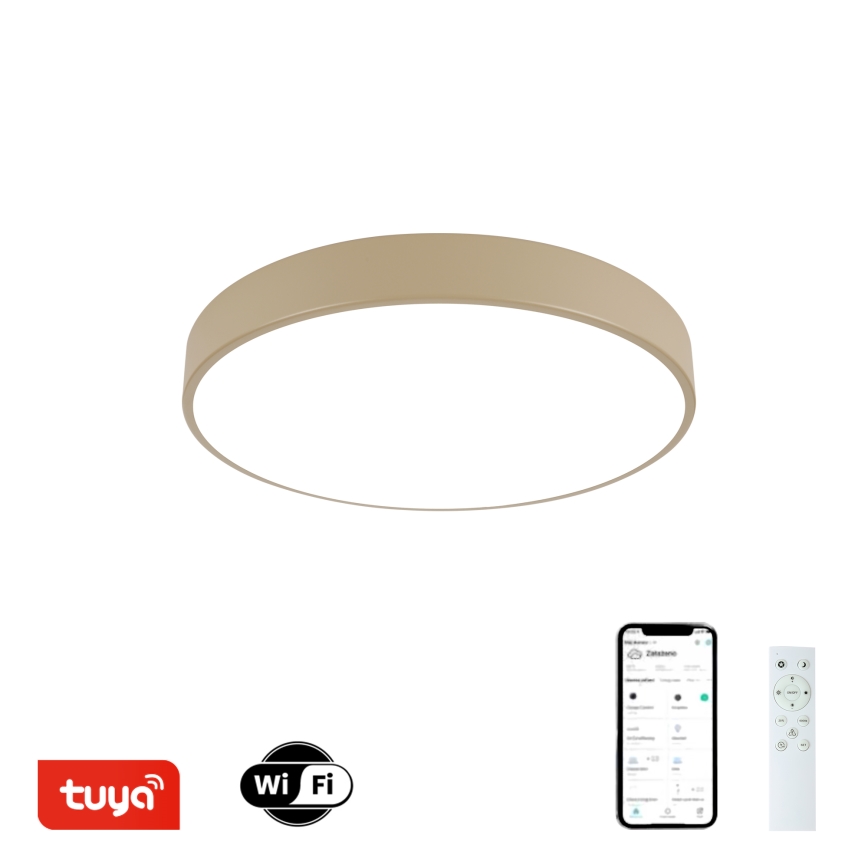 Brilagi - POOL SMART Dimmable LED Ceiling Light LED/48W/230V 3000-6000K Ø 40 cm Tuya Wi-Fi Beige + Remote Control