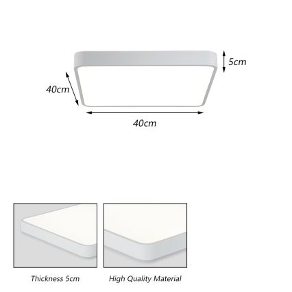 Brilagi - POOL SQUARE LED Ceiling Light/36W/230V 3000/4500/6000K 40x40 cm White