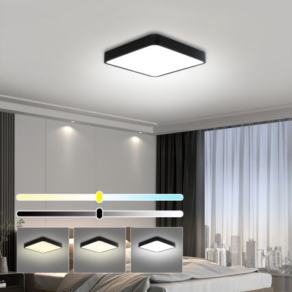 Brilagi - POOL SQUARE LED Ceiling Light 36W/230V, Selectable 3000/4500/6000K, 40×40 cm, Black