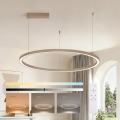 Brilagi - PORTOFINO Cable-Suspended Dimmable LED Pendant, 60W, 230V, 3000–6000K, Ø80 cm, Beige + Remote Control