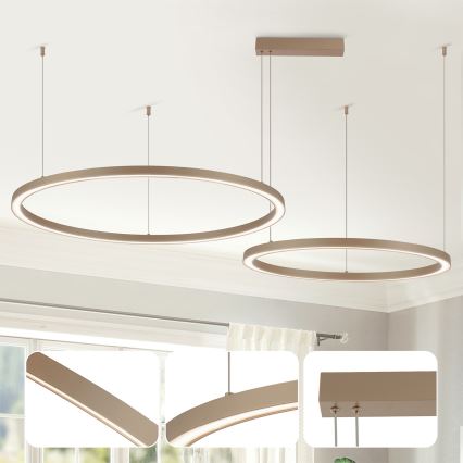 BRILAGI - PORTOFINO LED Dimmable Cable-Suspended Pendant Light, 98W/230V, 3000–6000K, Beige + Remote Control