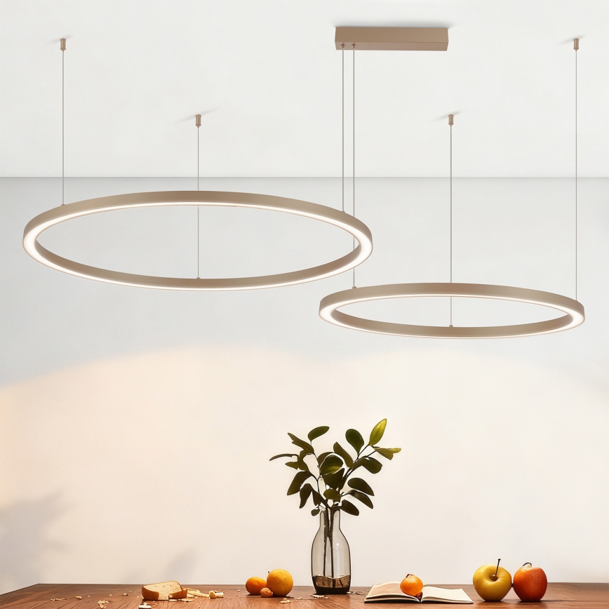 BRILAGI - PORTOFINO LED Dimmable Cable-Suspended Pendant Light, 98W/230V, 3000–6000K, Beige + Remote Control