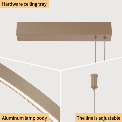 BRILAGI - PORTOFINO LED Dimmable Cable-Suspended Pendant Light, 98W/230V, 3000–6000K, Beige + Remote Control