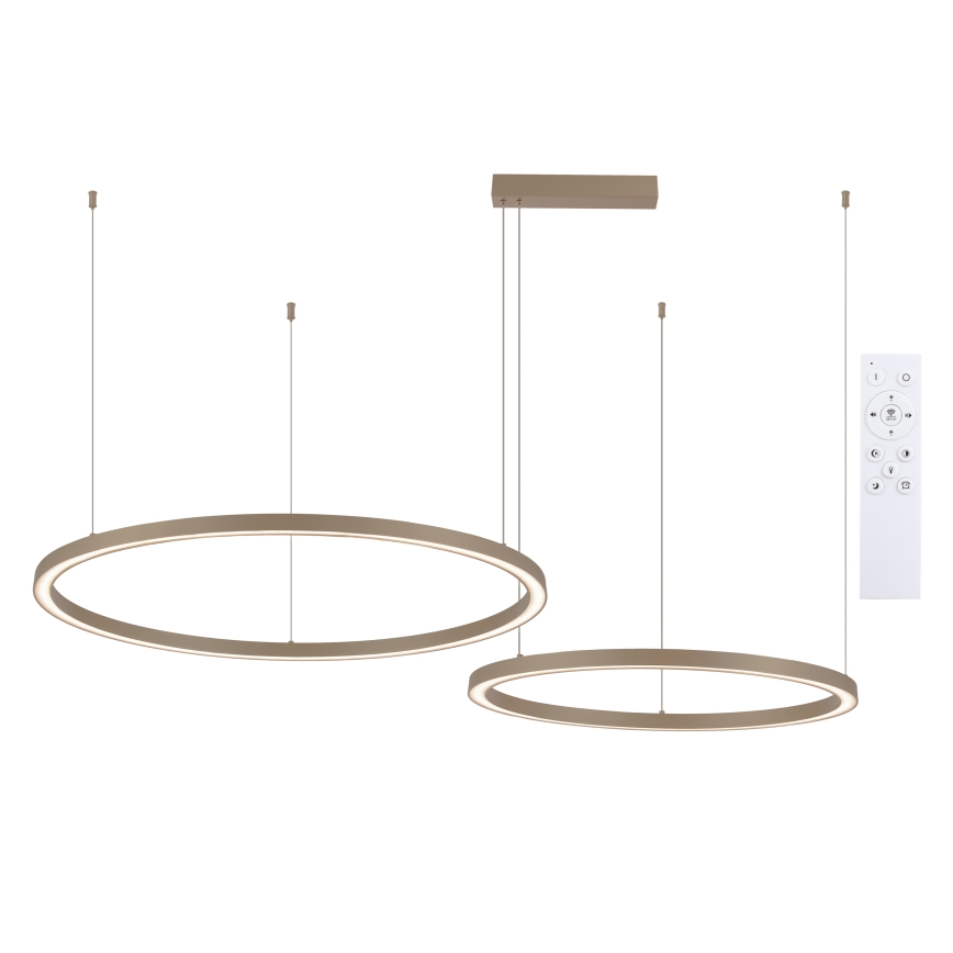 Brilagi - PORTOFINO LED Dimmable Cable-Suspended Pendant Light, 98W/230V, 3000–6000K, Beige + Remote Control