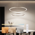 Brilagi - PORTOFINO Dimmable LED Cable Pendant Light LED/98W/230V 3000-6000K Ø 80 cm Beige + Remote Control