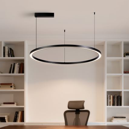 Brilagi - PORTOFINO Dimmable LED Cable-Suspended Pendant Light LED/60W/230V 3000–6000K Ø 80 cm Black + Remote Control