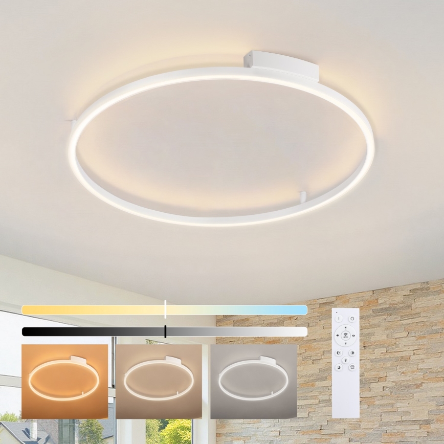 Brilagi - PORTOFINO Dimmable LED Ceiling Light 60W/230V, 3000–6000K, Ø 80 cm, White + Remote Control