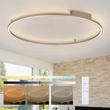Brilagi - PORTOFINO Dimmable LED Ceiling Light, 85W, 230V, 3000–6000K, Ø 120 cm, Beige + Remote Control