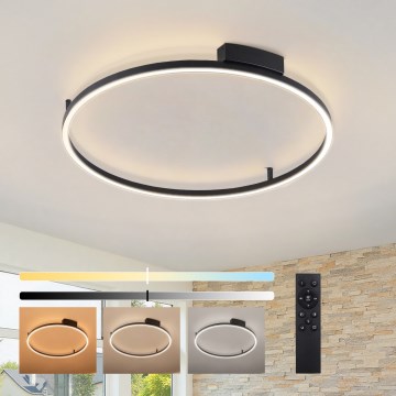 Brilagi - PORTOFINO Dimmable LED Ceiling Light LED/60W/230V 3000-6000K Ø 80 cm Black + Remote Control