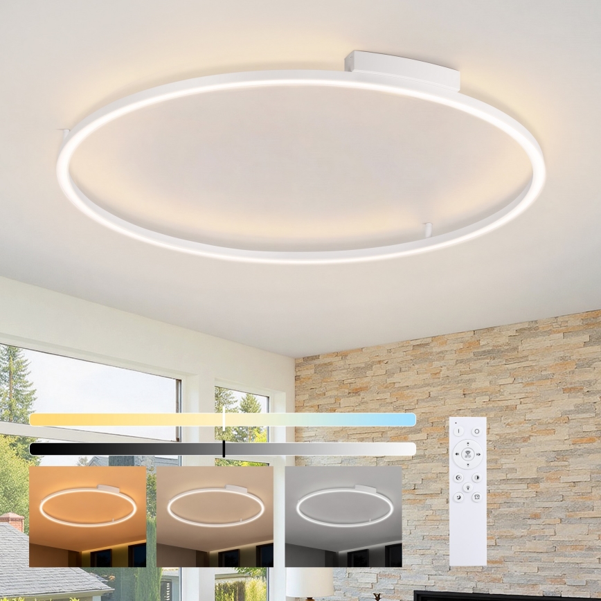 Brilagi - PORTOFINO Dimmable LED Ceiling Light LED/85W/230V 3000-6000K Ø 120 cm White + Remote Control
