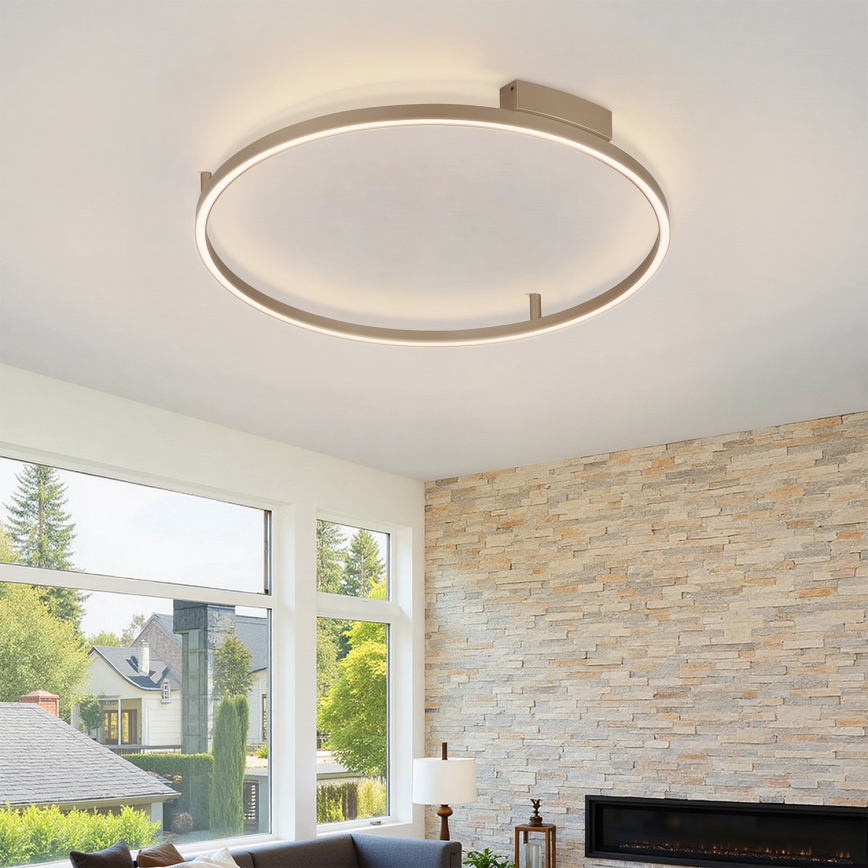 Brilagi - PORTOFINO LED Dimmable Ceiling Light LED/60W/230V 3000-6000K Ø 80 cm Beige + Remote Control