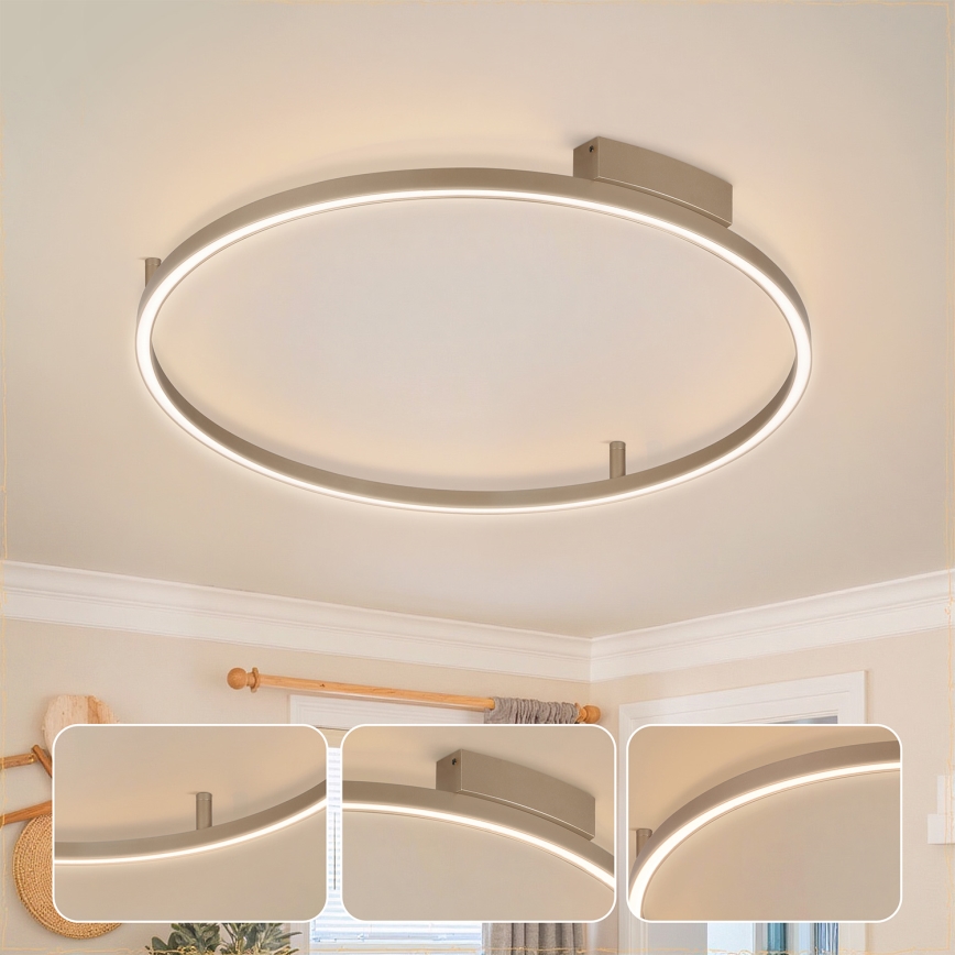 Brilagi - PORTOFINO LED Dimmable Ceiling Light LED/60W/230V 3000-6000K Ø 80 cm Beige + Remote Control