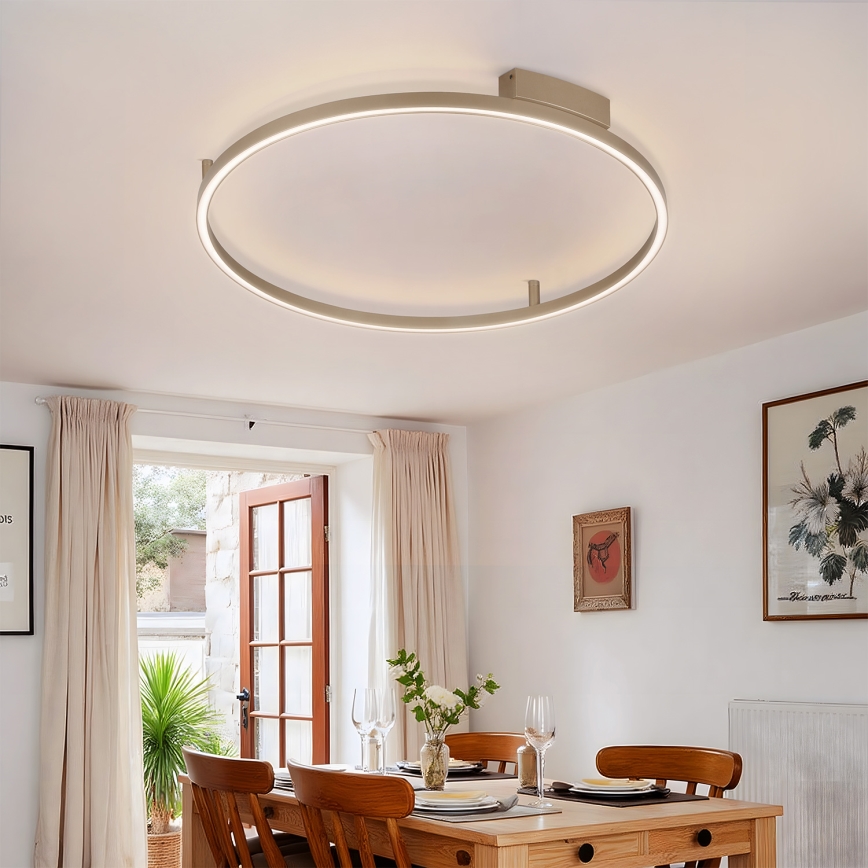 Brilagi - PORTOFINO LED Dimmable Ceiling Light LED/60W/230V 3000-6000K Ø 80 cm Beige + Remote Control