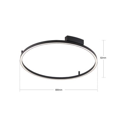 Brilagi - PORTOFINO LED Dimmable Ceiling Light 60W/230V, Tunable White 3000-6000K, Ø 80 cm, Black + Remote Control
