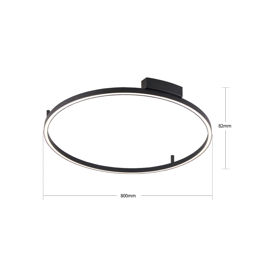 Brilagi - PORTOFINO LED Dimmable Ceiling Light 60W/230V, Tunable White 3000-6000K, Ø 80 cm, Black + Remote Control