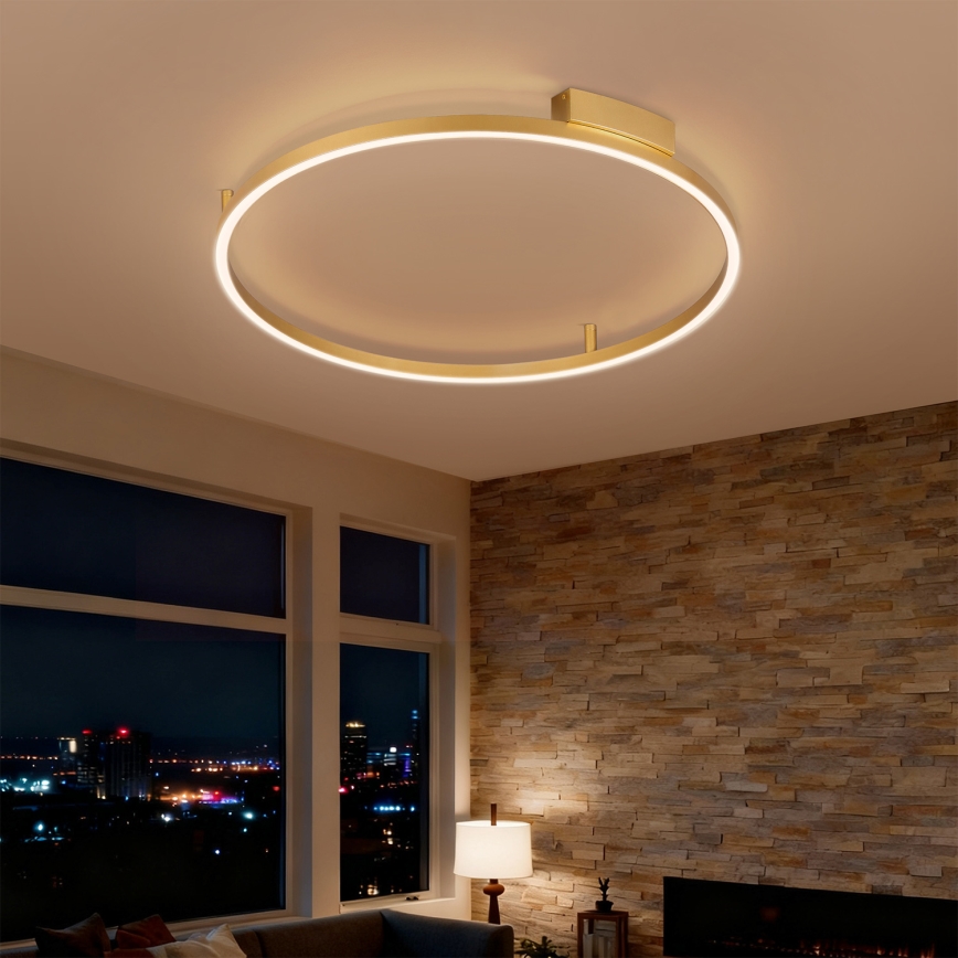 Brilagi - PORTOFINO Dimmable LED Ceiling Light 60W/230V 3000-6000K Ø 80 cm Gold + Remote Control