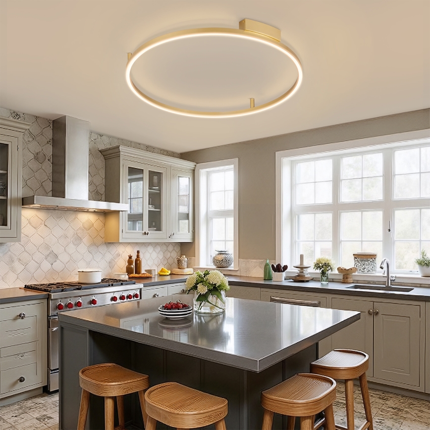 Brilagi - PORTOFINO Dimmable LED Ceiling Light 60W/230V 3000-6000K Ø 80 cm Gold + Remote Control