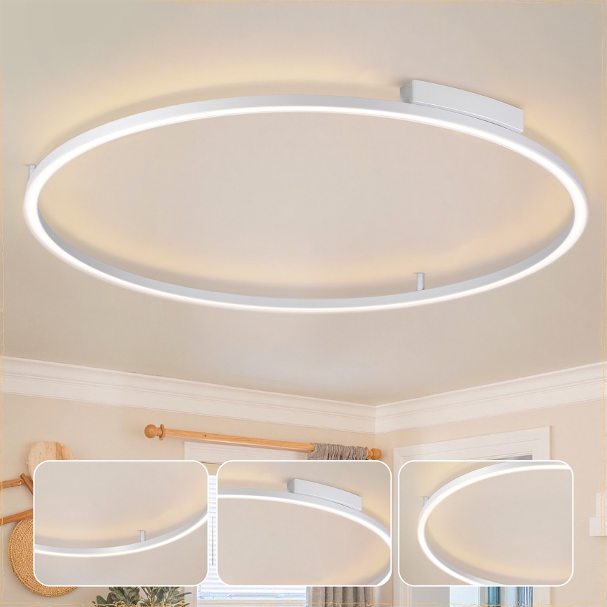 Brilagi - PORTOFINO LED Dimmable Ceiling Light LED/85W/230V 3000-6000K dia. 120 cm Silver + Remote Control