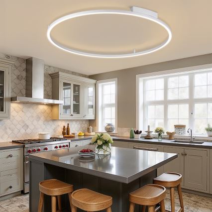 Brilagi - PORTOFINO LED Dimmable Ceiling Light LED/85W/230V 3000-6000K dia. 120 cm Silver + Remote Control