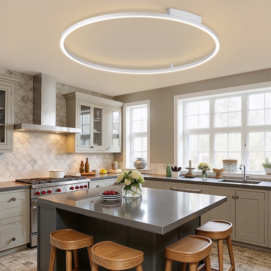 Brilagi - PORTOFINO LED Dimmable Ceiling Light LED/85W/230V 3000-6000K dia. 120 cm Silver + Remote Control