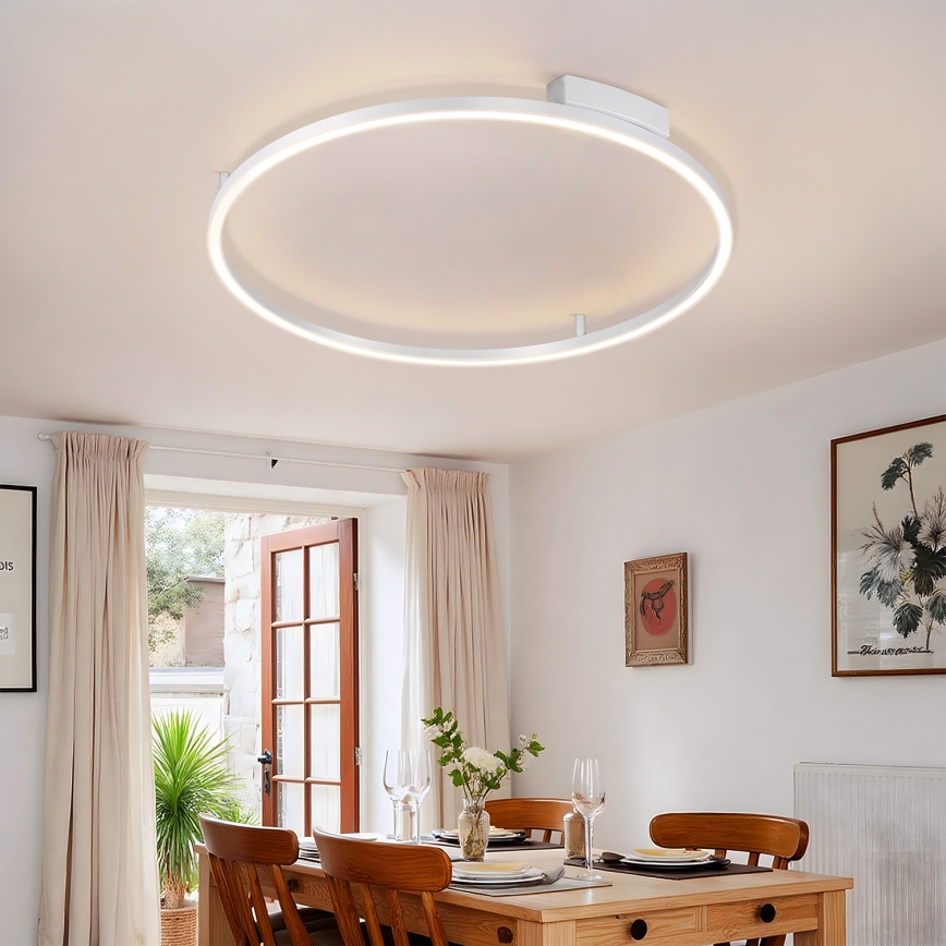 Brilagi - PORTOFINO Dimmable LED Ceiling Light LED/60W/230V 3000-6000K Ø 80 cm Silver + Remote Control