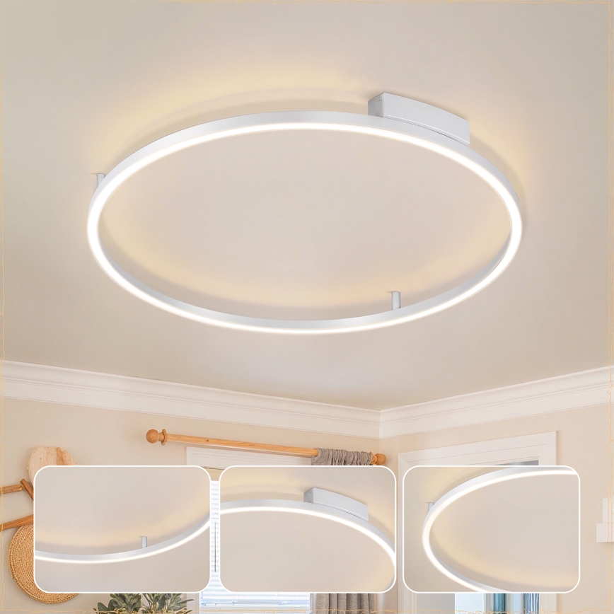 Brilagi - PORTOFINO Dimmable LED Ceiling Light LED/60W/230V 3000-6000K Ø 80 cm Silver + Remote Control