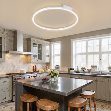 Brilagi - PORTOFINO Dimmable LED Ceiling Light LED/60W/230V 3000-6000K Ø 80 cm Silver + Remote Control