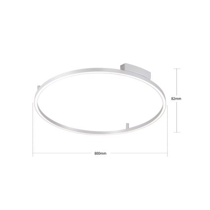 Brilagi - PORTOFINO Dimmable LED Ceiling Light LED/60W/230V 3000-6000K Ø 80 cm Silver + Remote Control