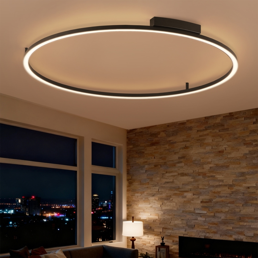 Brilagi - PORTOFINO Dimmable LED Ceiling Light LED/85W/230V 3000-6000K Ø 120 cm Black + Remote Control