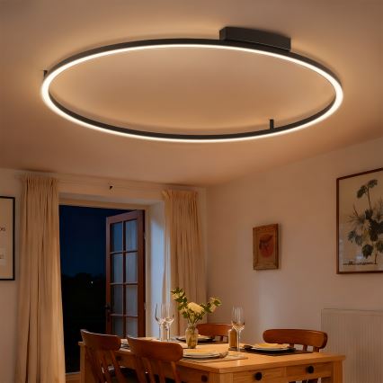 Brilagi - PORTOFINO Dimmable LED Ceiling Light LED/85W/230V 3000-6000K Ø 120 cm Black + Remote Control