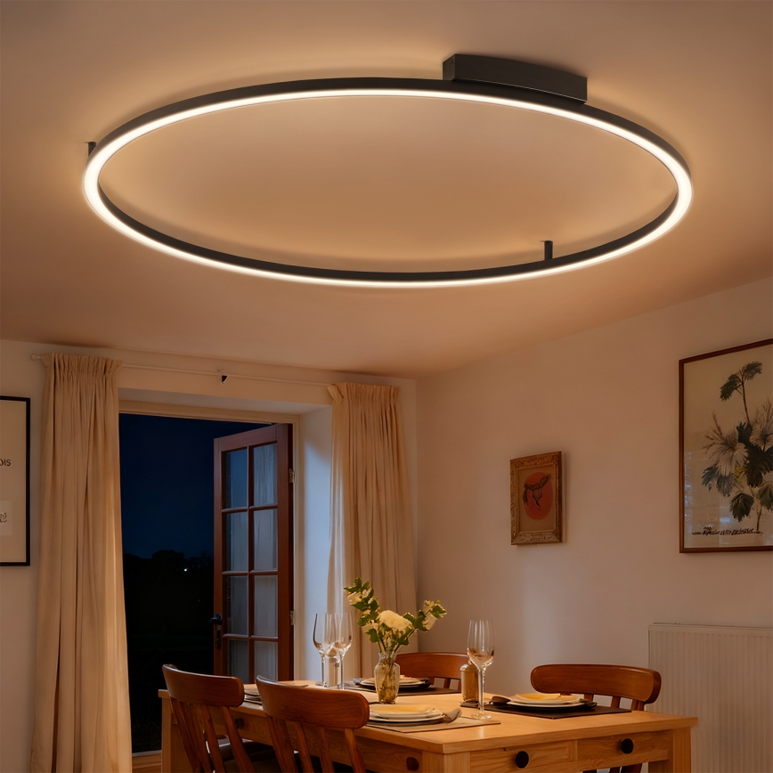 Brilagi - PORTOFINO Dimmable LED Ceiling Light LED/85W/230V 3000-6000K Ø 120 cm Black + Remote Control