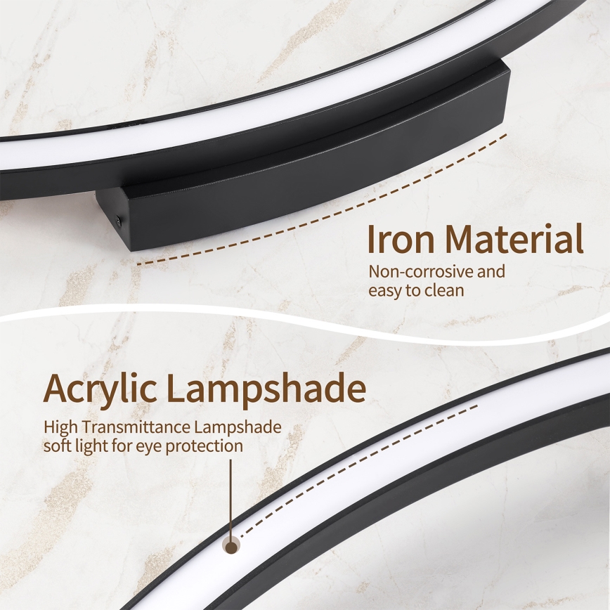 Brilagi - PORTOFINO Dimmable LED Ceiling Light LED/85W/230V 3000-6000K Ø 120 cm Black + Remote Control