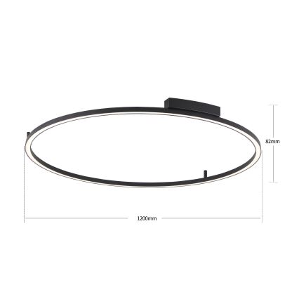 Brilagi - PORTOFINO Dimmable LED Ceiling Light LED/85W/230V 3000-6000K Ø 120 cm Black + Remote Control
