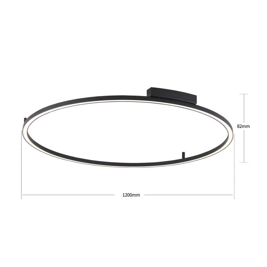 Brilagi - PORTOFINO Dimmable LED Ceiling Light LED/85W/230V 3000-6000K Ø 120 cm Black + Remote Control