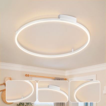 Brilagi - PORTOFINO Dimmable LED Ceiling Light 60W/230V, 3000–6000K, Ø 80 cm, White + Remote Control