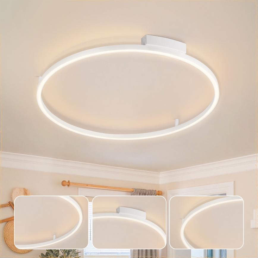 Brilagi - PORTOFINO Dimmable LED Ceiling Light 60W/230V, 3000–6000K, Ø 80 cm, White + Remote Control