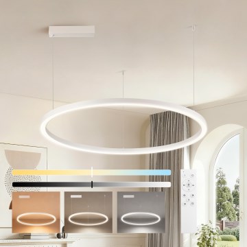 Brilagi - PORTOFINO LED Dimmable Cable Pendant Light LED/60W/230V 3000-6000K Ø 80 cm white + remote control