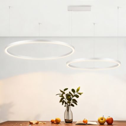 Brilagi - Dimmable LED pendant lamp on cable PORTOFINO LED/98W/230V 3000-6000K silver + remote control
