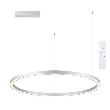 Brilagi - Dimmable LED pendant lamp on cable PORTOFINO LED/98W/230V 3000-6000K silver + remote control